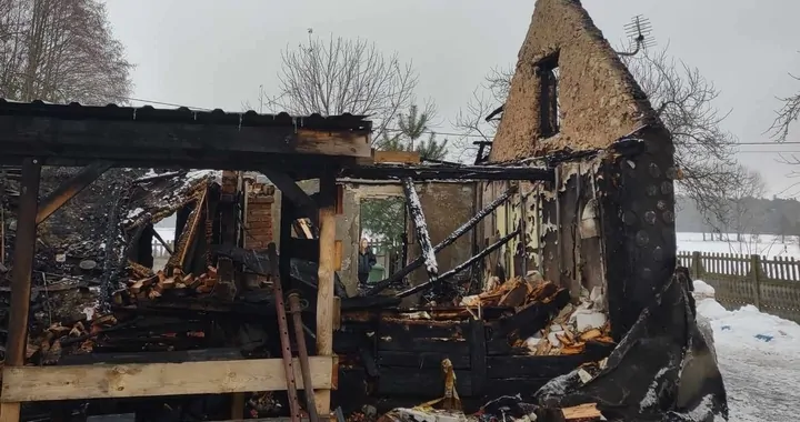 Pożar domu w Biestrzykowie Wielkim