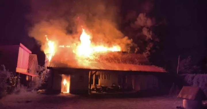 Pożar w miejscowości Nowiny