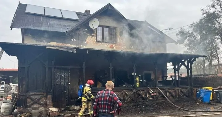 Pożar domu w miejscowości Grupa